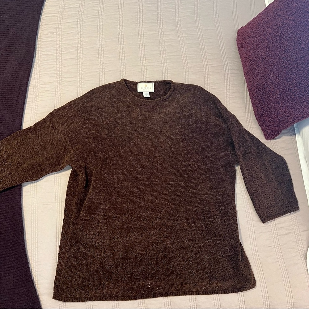 Express Tricot Chocolate Chenille Sweater